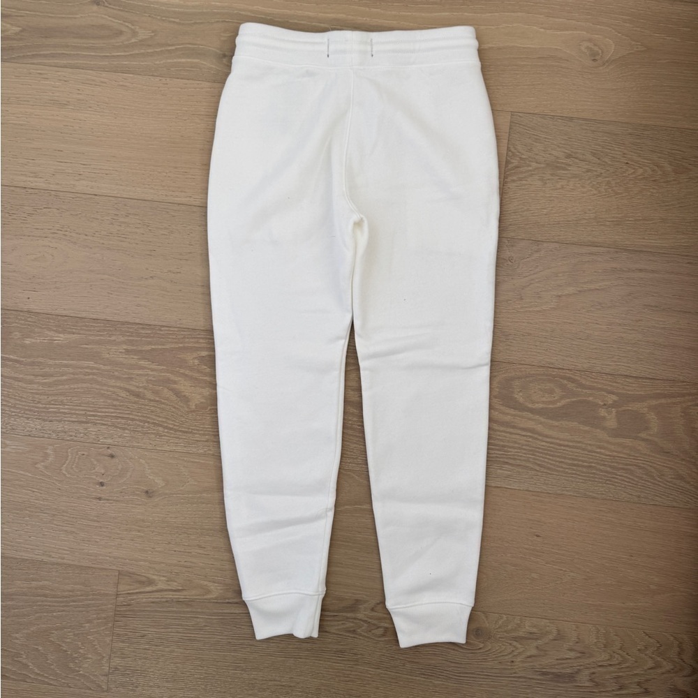 Hollister White XS Jogger Sweatpants Drawstring Fleece Stretch - Picture 4 of 4